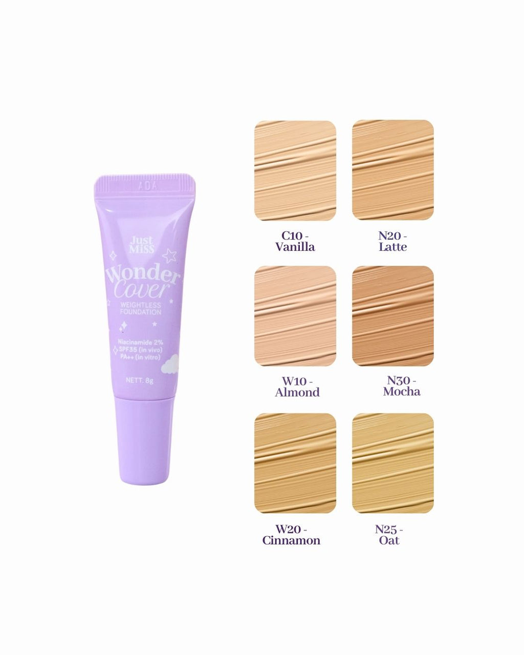 Just Miss Wonder Cover Weightless Foundation Size Mini 8gr SPF 35 PA++